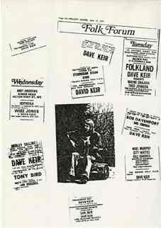 Dave Keir \"“ The Melody Maker Folk Club Listings, c 1975